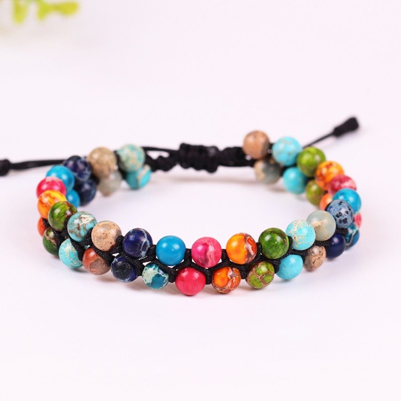 7 chakra natural stone bracelet 6mm