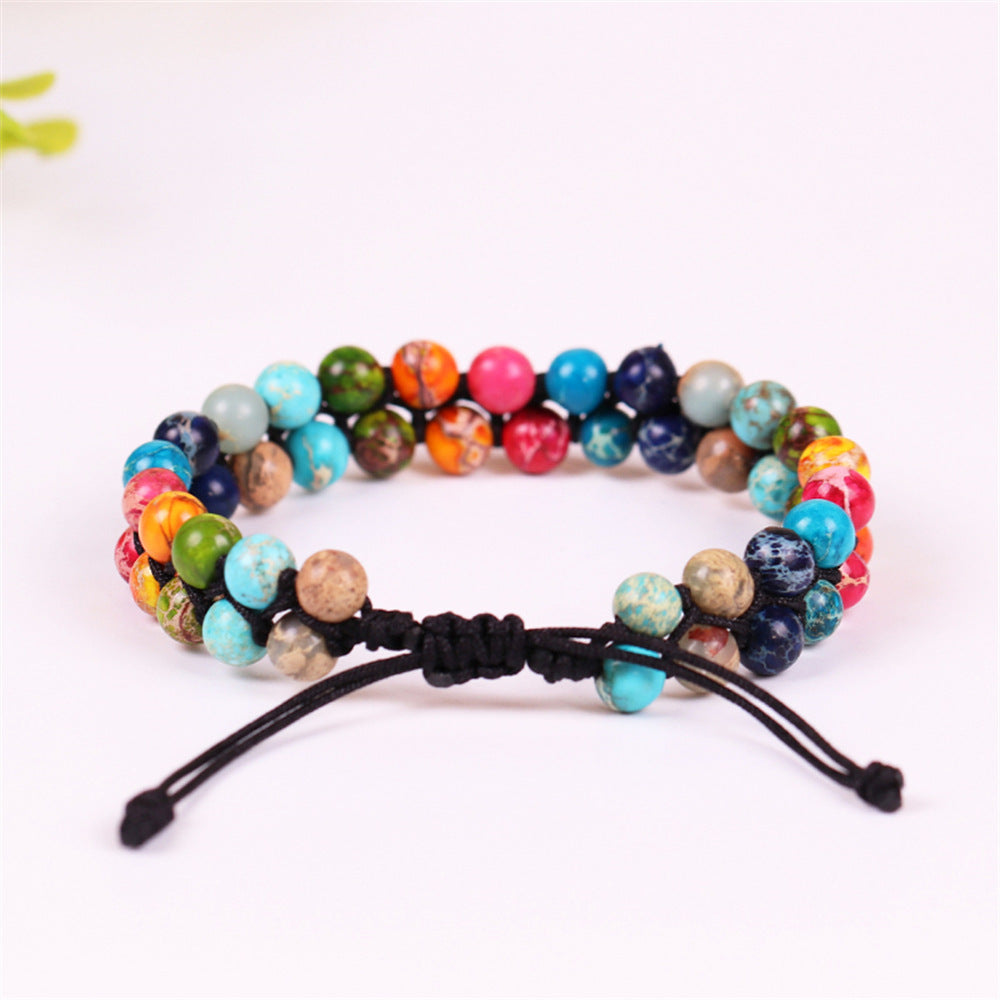 7 chakra natural stone bracelet 6mm