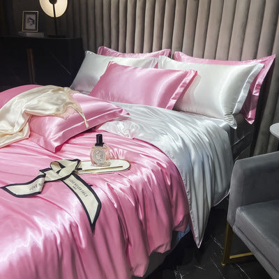 Affordable Luxury Style Silk Solid Color European Silk Bedding