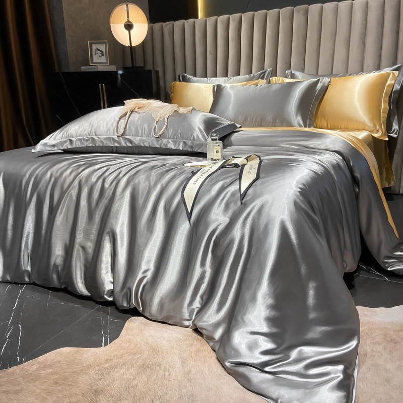 Affordable Luxury Style Silk Solid Color European Silk Bedding