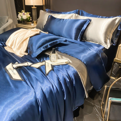 Affordable Luxury Style Silk Solid Color European Silk Bedding