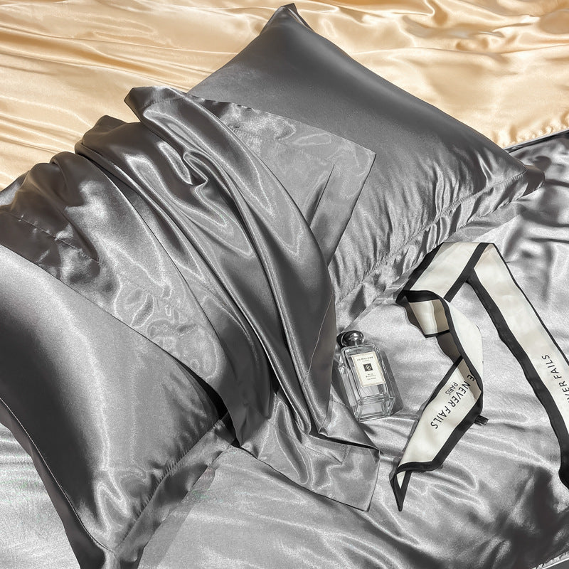 Affordable Luxury Style Silk Solid Color European Silk Bedding