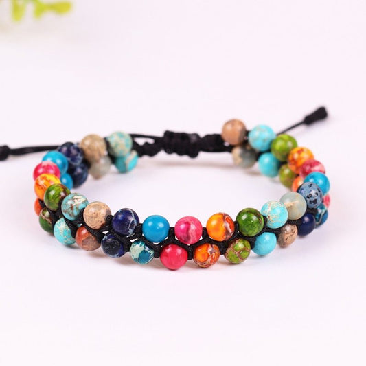 7 chakra natural stone bracelet 6mm