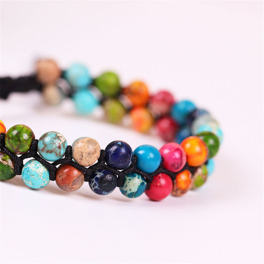 7 chakra natural stone bracelet 6mm