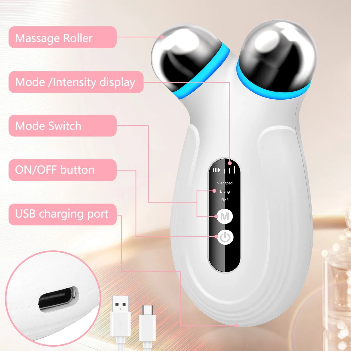Anti Aging And Wrinkles Microcurrent Facial Device